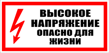 S19 Высокое напряжение. опасно для жизни (пластик) - Знаки безопасности - Знаки по электробезопасности - Магазин охраны труда ohranatruda-shop.ru